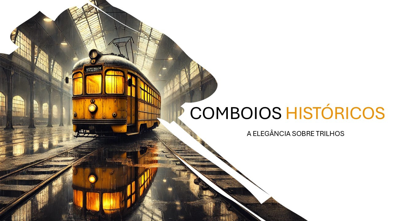 Template PowerPoint Comboios Históricos - 3 Slides Inovadores