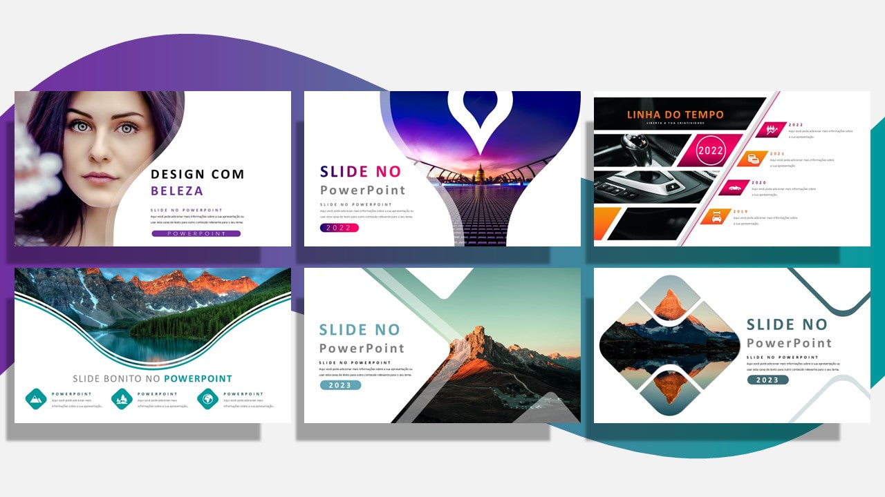 Pack de 30 Slides dos Tutoriais no Youtube - Templates PowerPoint Editáveis