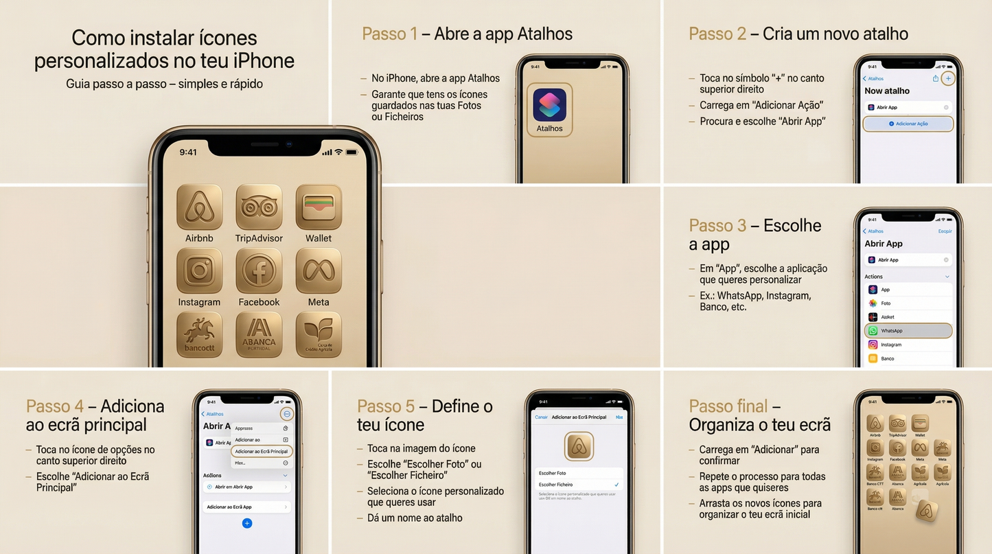Pack Premium de Ícones iOS & Android + Wallpapers - 180 Ícones Personalizados