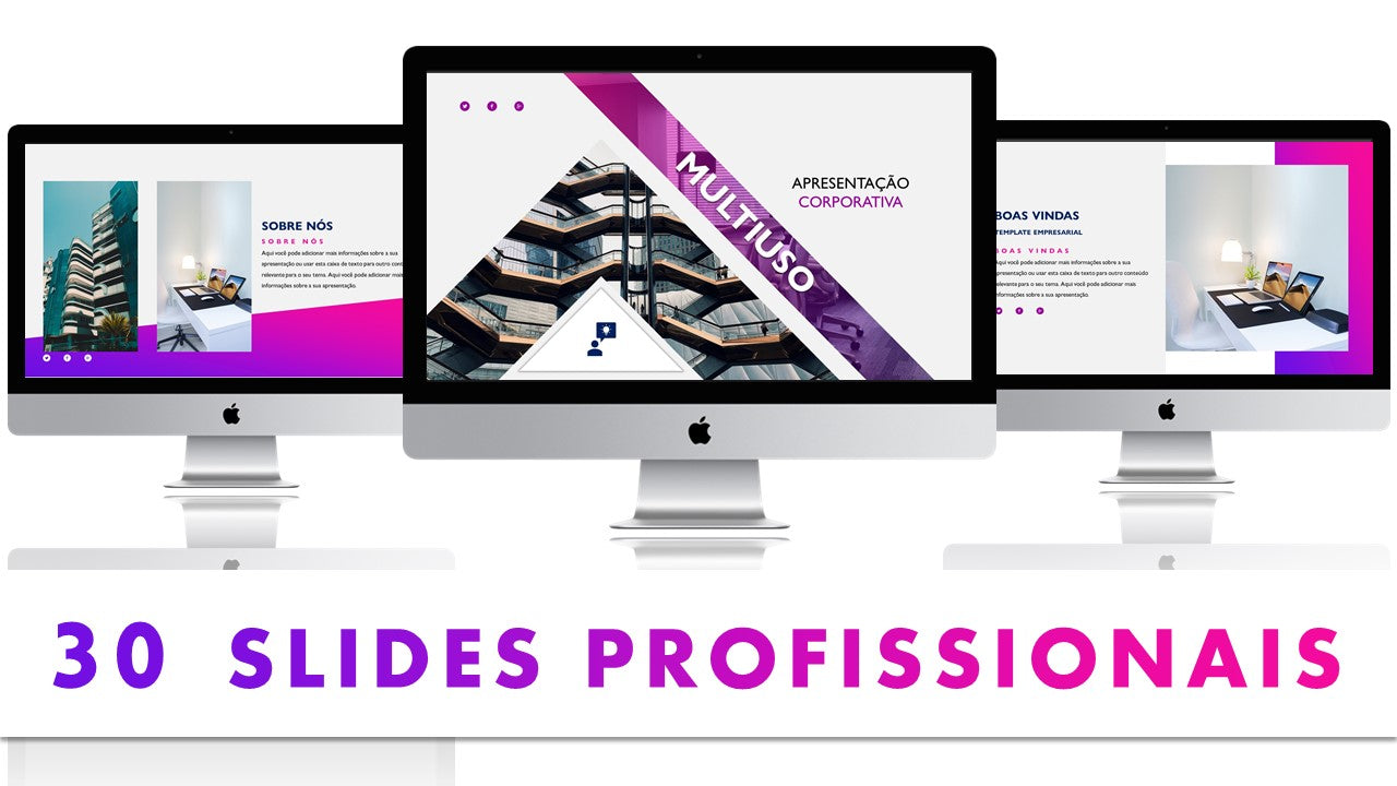 Template PowerPoint Corporativo - 30 Slides Profissionais Multiusos