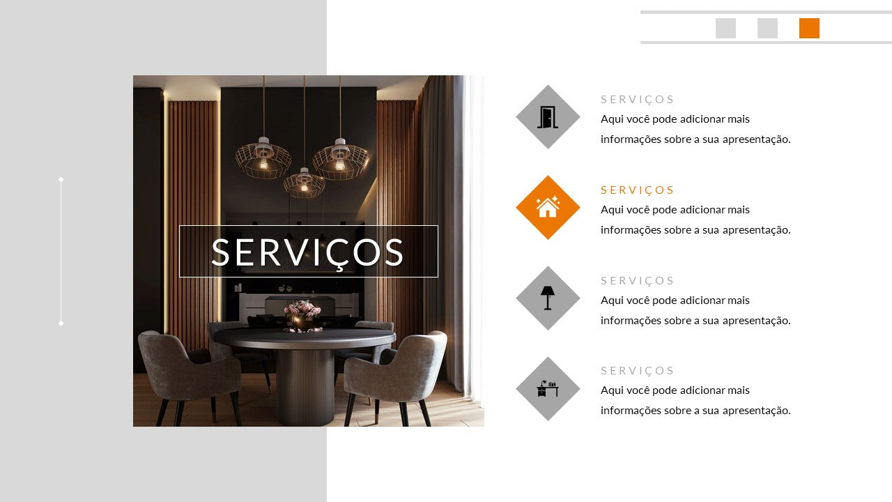 Template PowerPoint Design de Interiores - 30 Slides Profissionais Multiusos