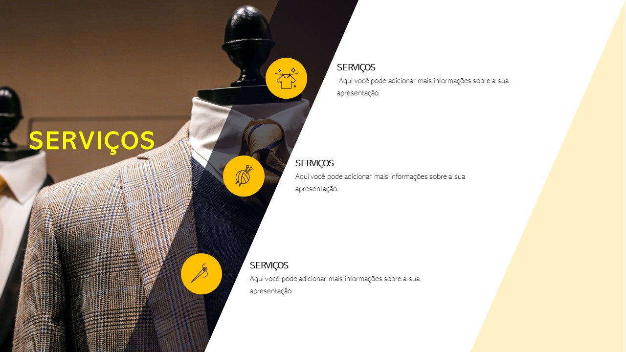 Template PowerPoint Moda Masculina - 30 Slides Profissionais Multiusos