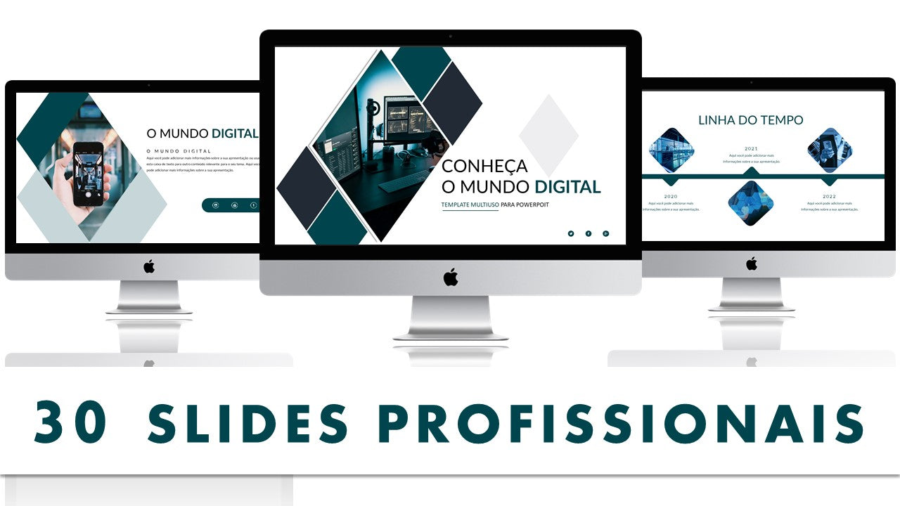 Template PowerPoint Tecnologia - 30 Slides Profissionais Multiusos