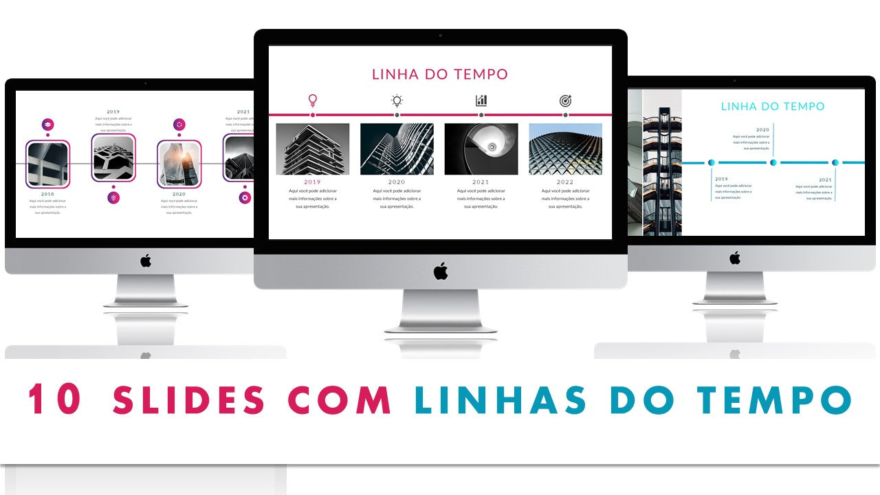Template PowerPoint Linha do Tempo - 10 Slides Animados com Imagens