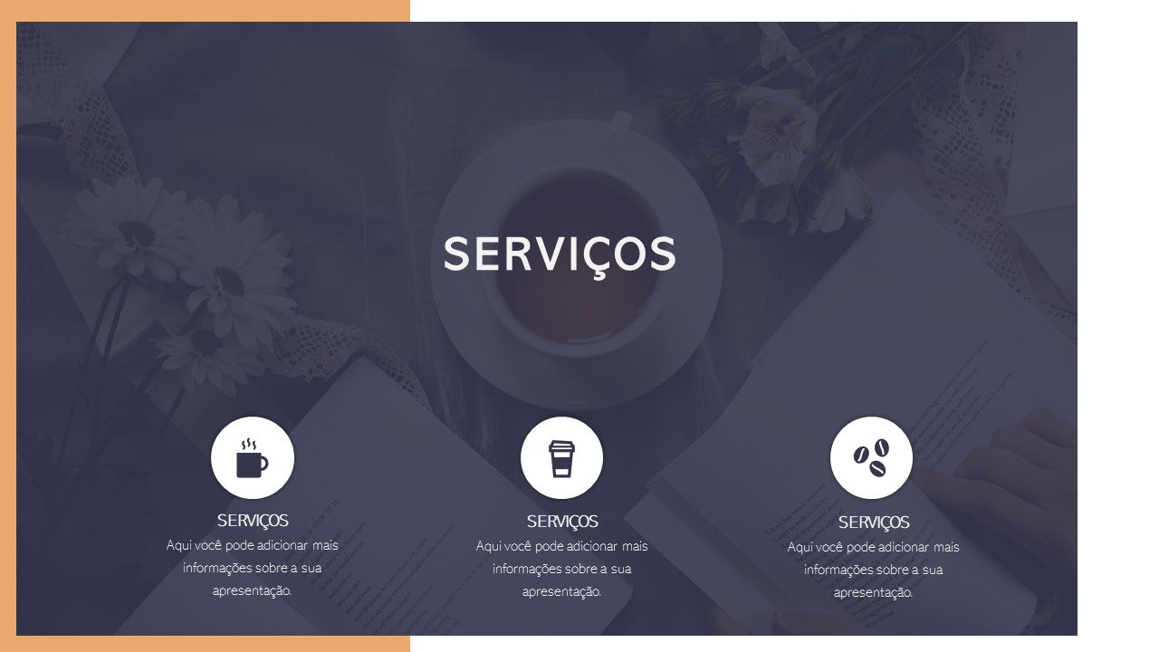 Template PowerPoint Café - 30 Slides Temáticos para Cafetarias Multiusos