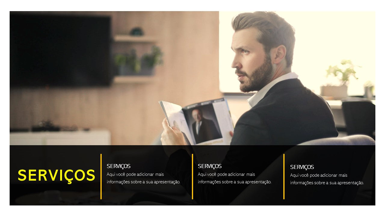 Template PowerPoint Moda Masculina - 30 Slides Profissionais Multiusos