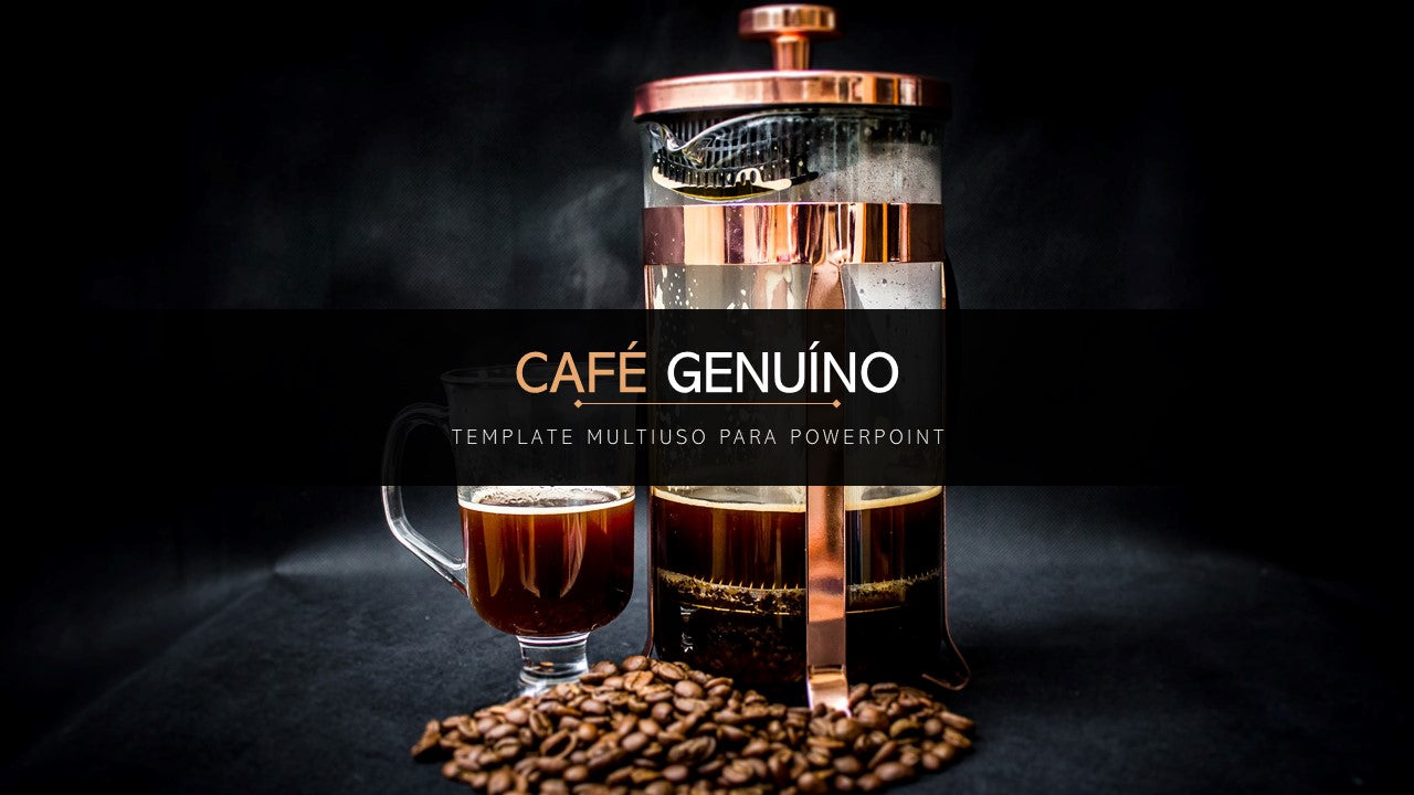 Template PowerPoint Café - 30 Slides Temáticos para Cafetarias Multiusos