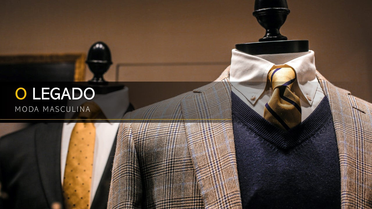 Template PowerPoint Moda Masculina - 30 Slides Profissionais Multiusos