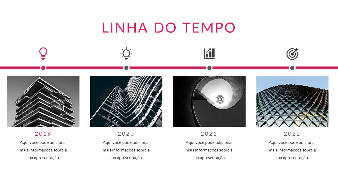 Template PowerPoint Linha do Tempo - 10 Slides Animados com Imagens