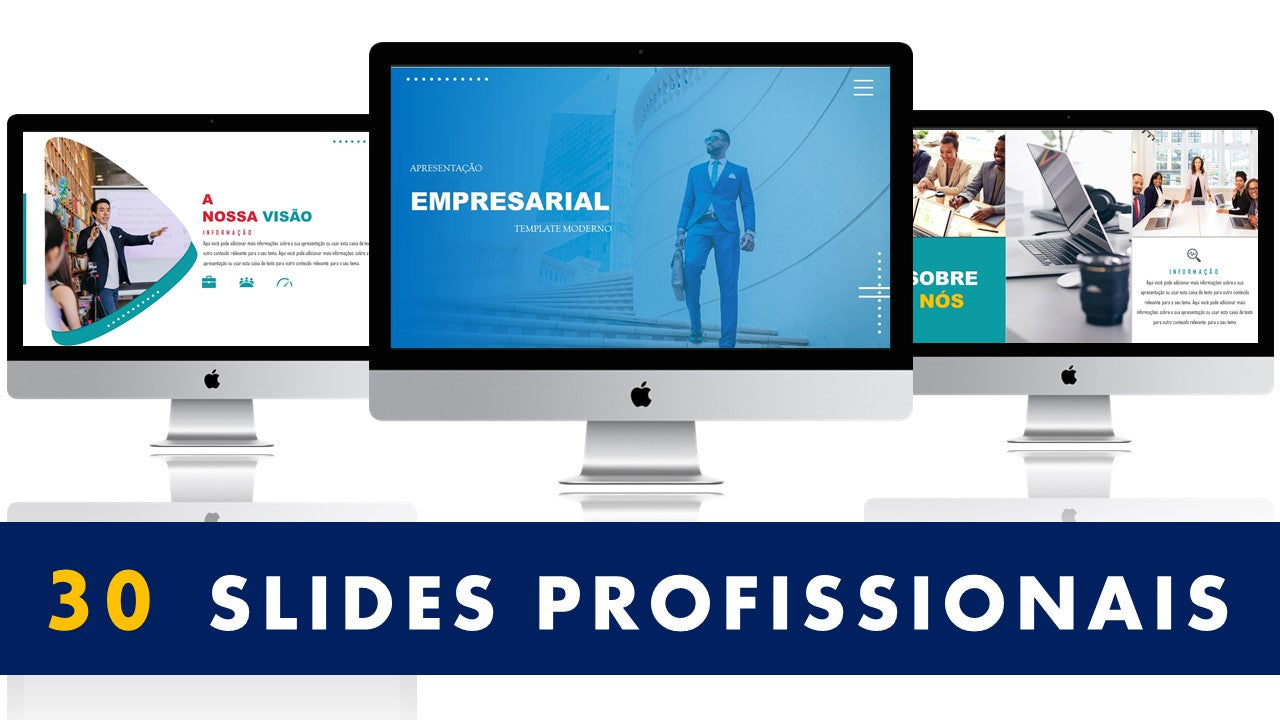 Template PowerPoint Empresarial - 30 Slides Profissionais Corporativos Multiusos