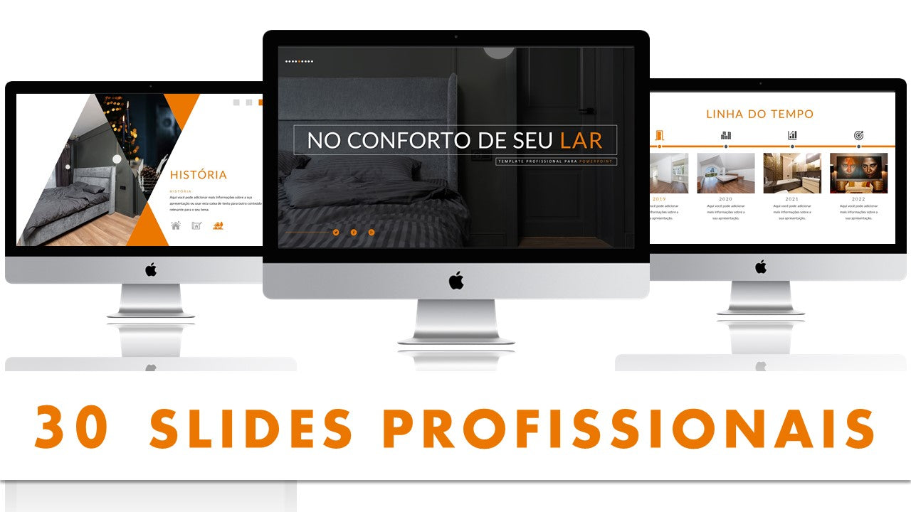 Template PowerPoint Design de Interiores - 30 Slides Profissionais Multiusos