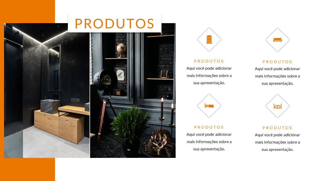 Template PowerPoint Design de Interiores - 30 Slides Profissionais Multiusos