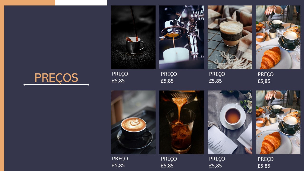 Template PowerPoint Café - 30 Slides Temáticos para Cafetarias Multiusos