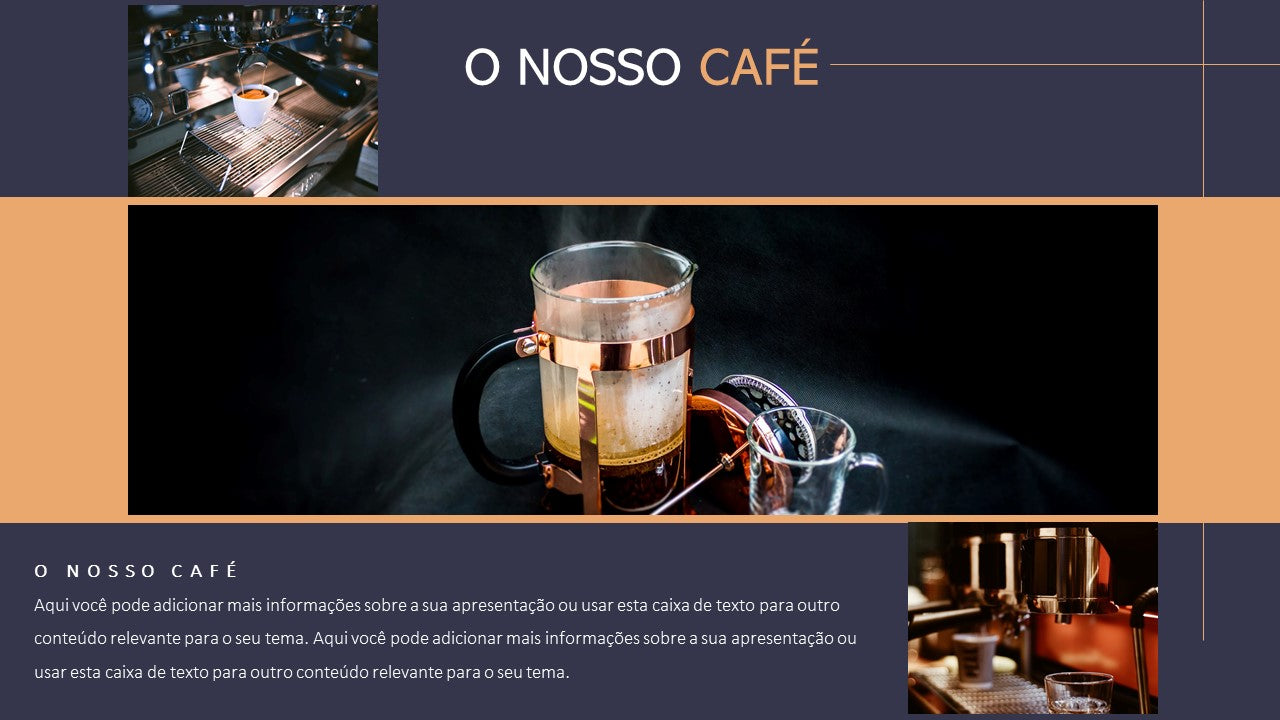 Template PowerPoint Café - 30 Slides Temáticos para Cafetarias Multiusos
