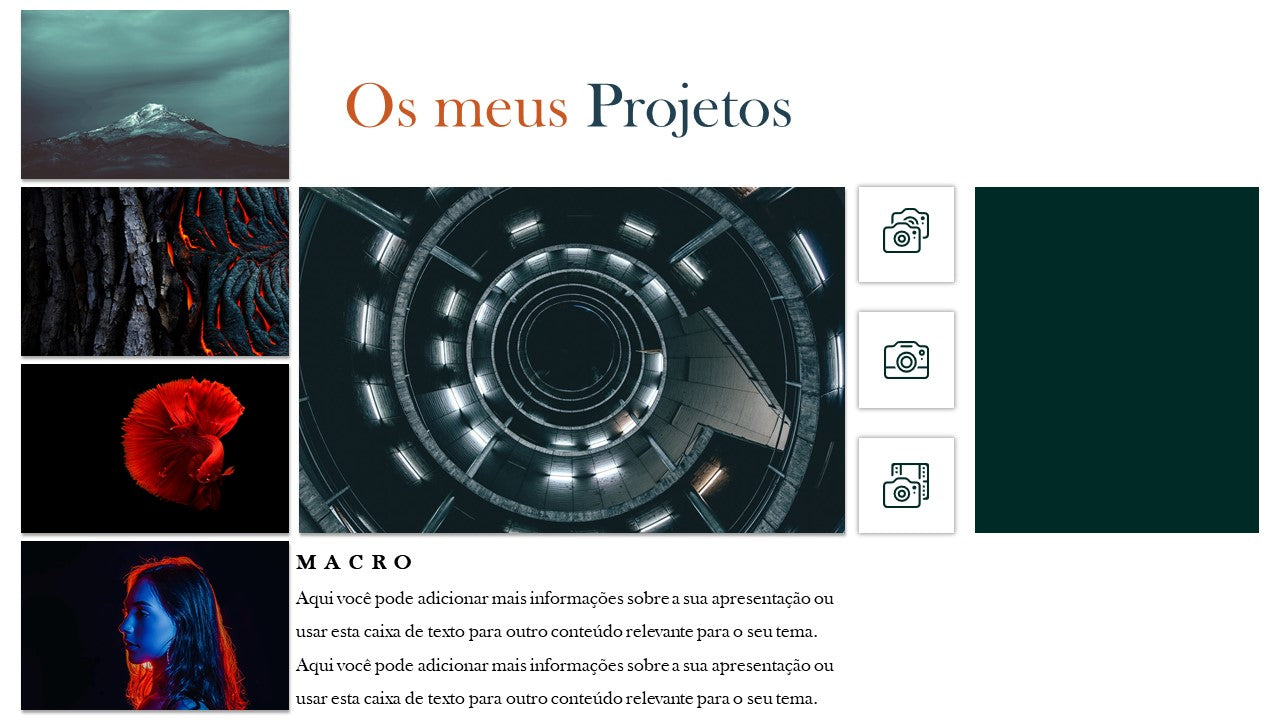 Template PowerPoint Portfólio Fotografia - 30 Slides Profissionais Multiusos
