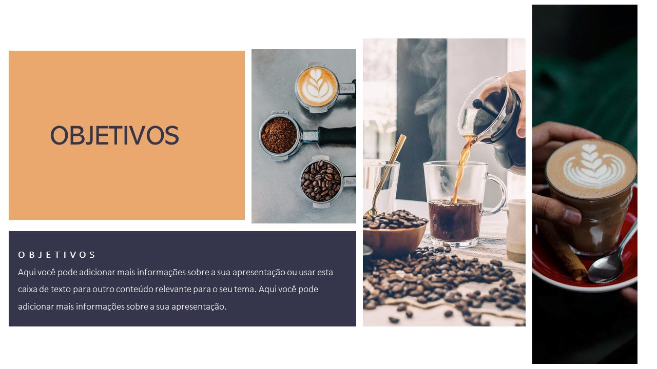 Template PowerPoint Café - 30 Slides Temáticos para Cafetarias Multiusos