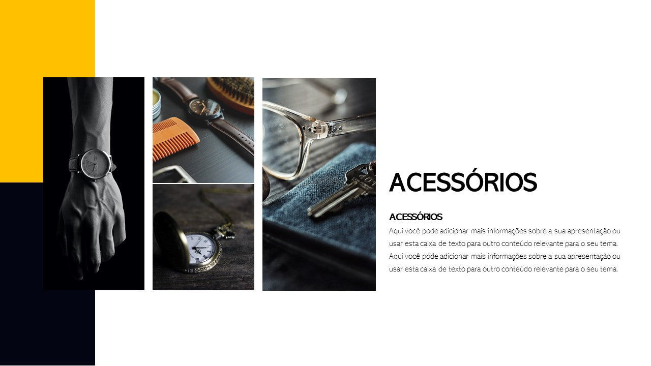 Template PowerPoint Moda Masculina - 30 Slides Profissionais Multiusos