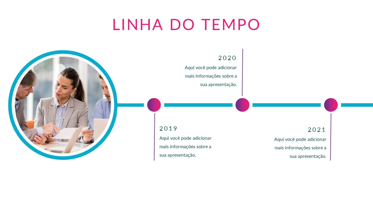 Template PowerPoint Linha do Tempo - 10 Slides Animados com Imagens