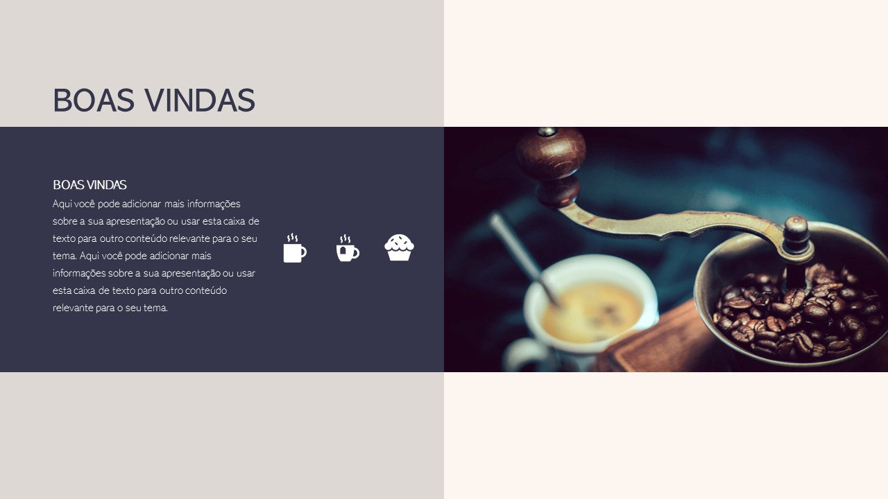 Template PowerPoint Café - 30 Slides Temáticos para Cafetarias Multiusos