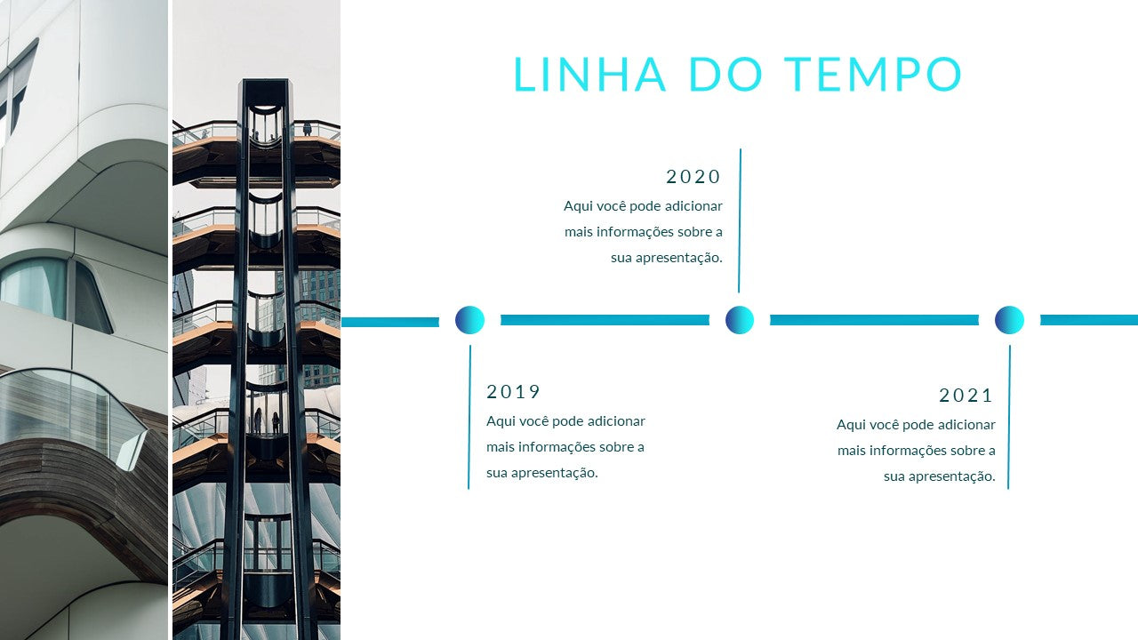 Template PowerPoint Linha do Tempo - 10 Slides Animados com Imagens