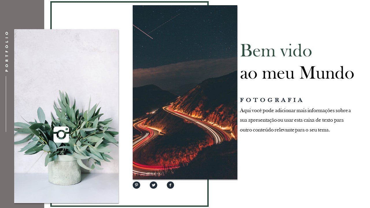 Template PowerPoint Portfólio Fotografia - 30 Slides Profissionais Multiusos