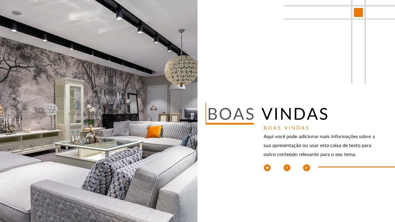 Template PowerPoint Design de Interiores - 30 Slides Profissionais Multiusos