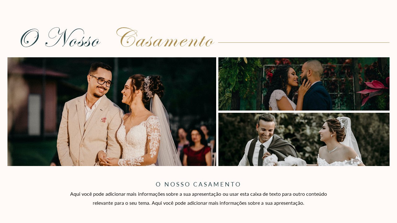 Template PowerPoint Casamentos - 30 Slides Multiusos Românticos