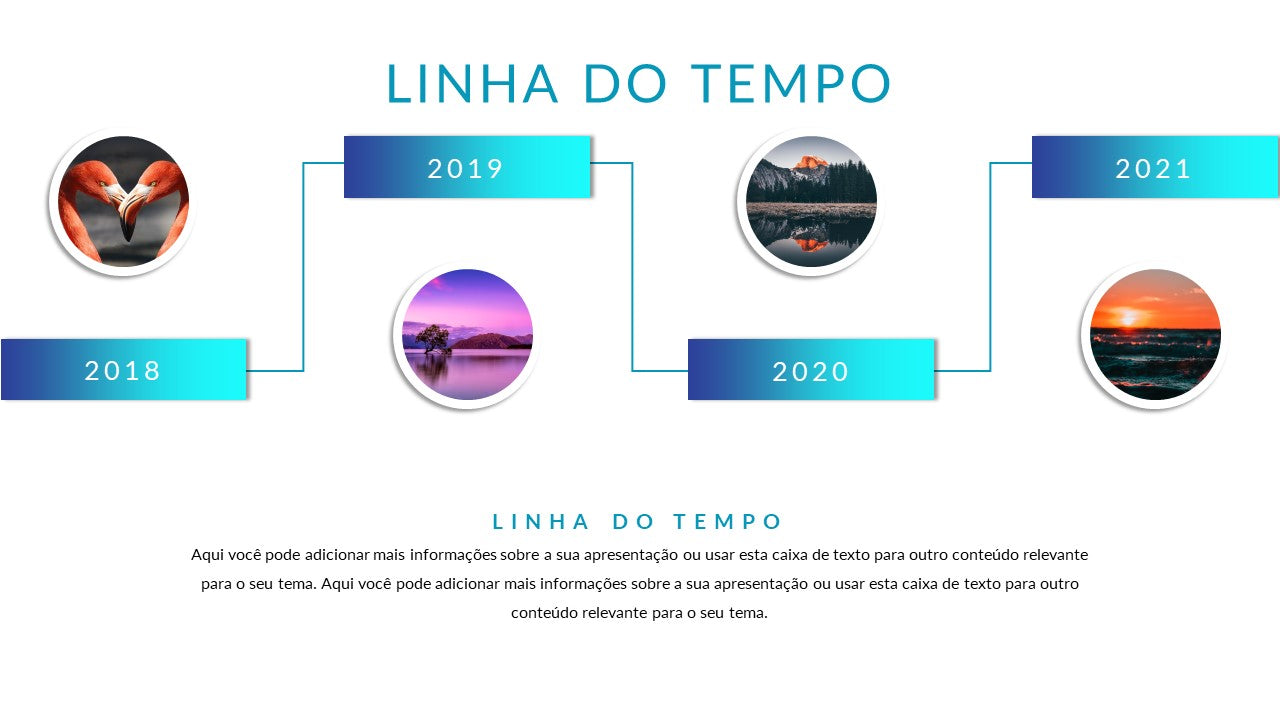 Template PowerPoint Linha do Tempo - 10 Slides Animados com Imagens