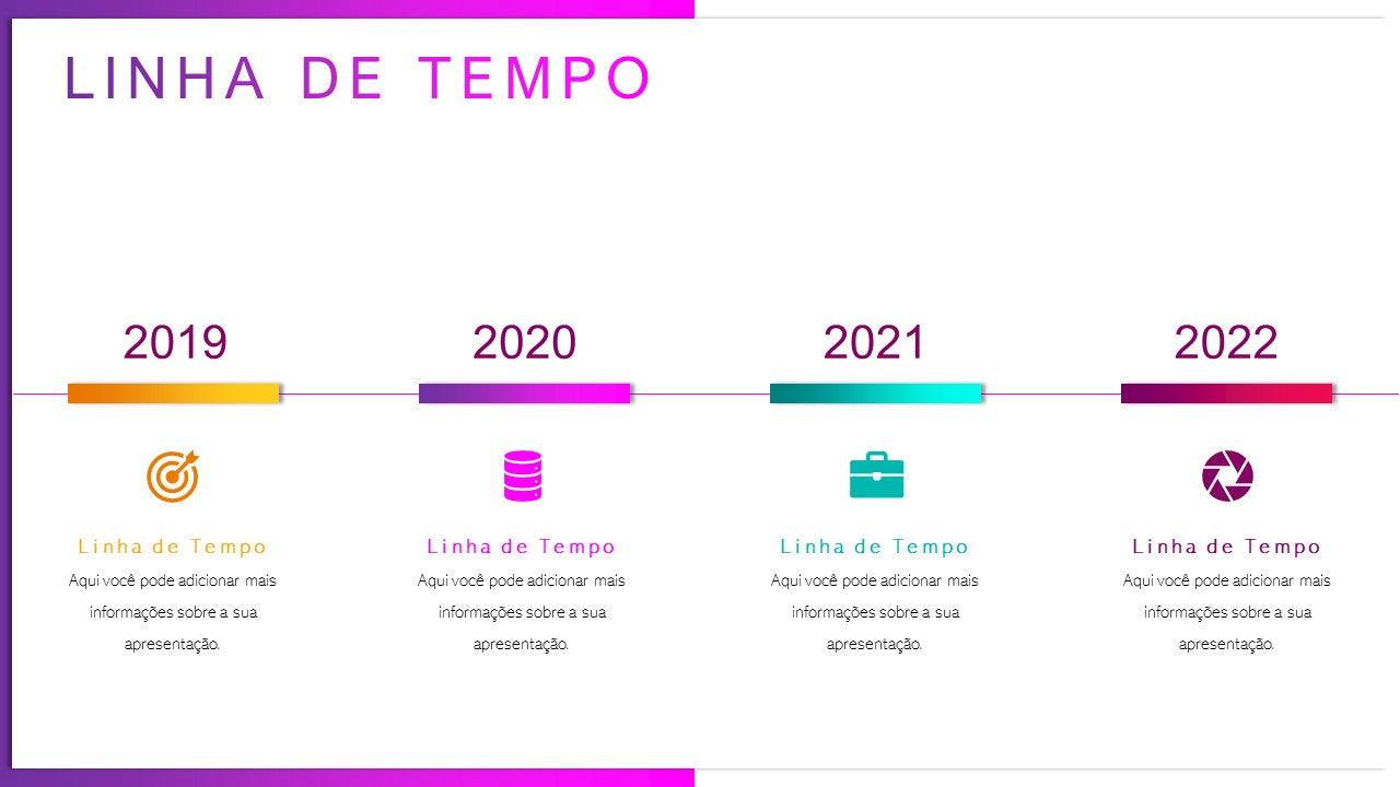 Template PowerPoint Linha do Tempo - 10 Opções Animadas Profissionais