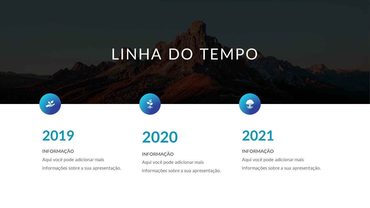 Template PowerPoint Linha do Tempo - 10 Slides Animados com Imagens
